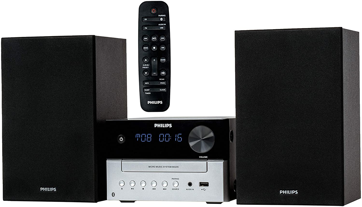 Onn Mini CD Stereo System with Bluetooth, FM Radio and Remote Control