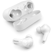 Philips T3217 True Wireless Headphones with Dual-Mic Environmental Noise Cancellation and IPX5 Water Resistance, White