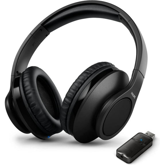 Philips TAH6206BK Foldable Wireless Over Ear Headphones, Black