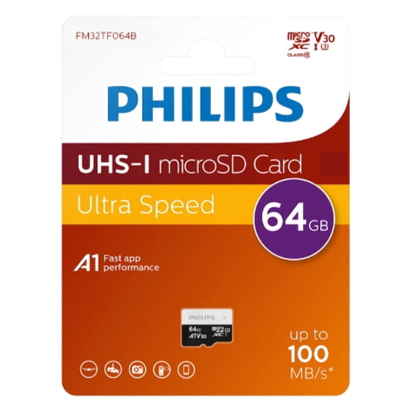 Philips UHS-I MicroSD Card Ultra Speed 64GB Micro SD Card 100MB/S
