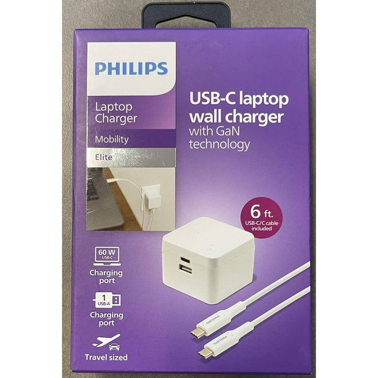 Philips USB-C Laptop Wall Charger 60W - Walmart.com