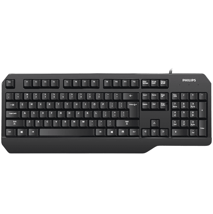 Philips USB Wired Gaming Keyboard, Full-Size 104 Keys, USB Plug & Play for PC Laptop Desktop, Black