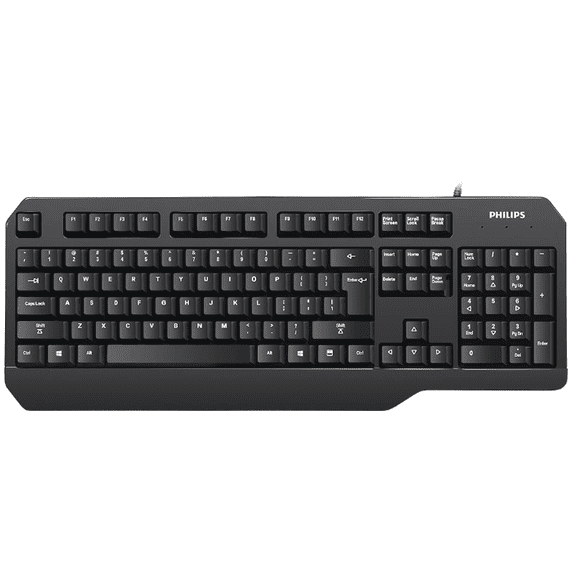 Philips USB Wired Gaming Keyboard, Full-Size 104 Keys, USB Plug & Play for PC Laptop Desktop, Black