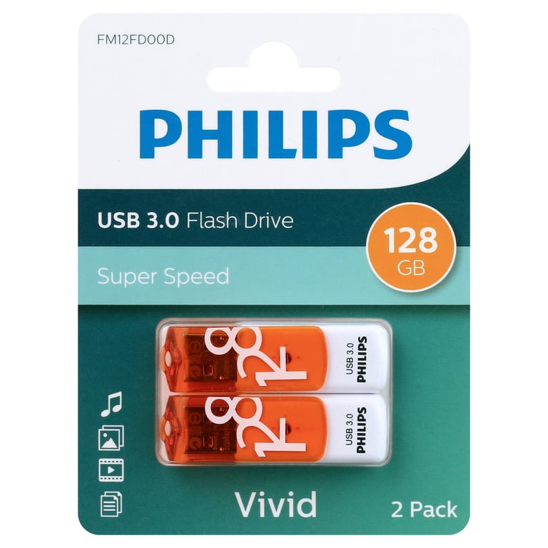 Philips USB3.0 Vivid 128GB 2-PACK - Walmart.com