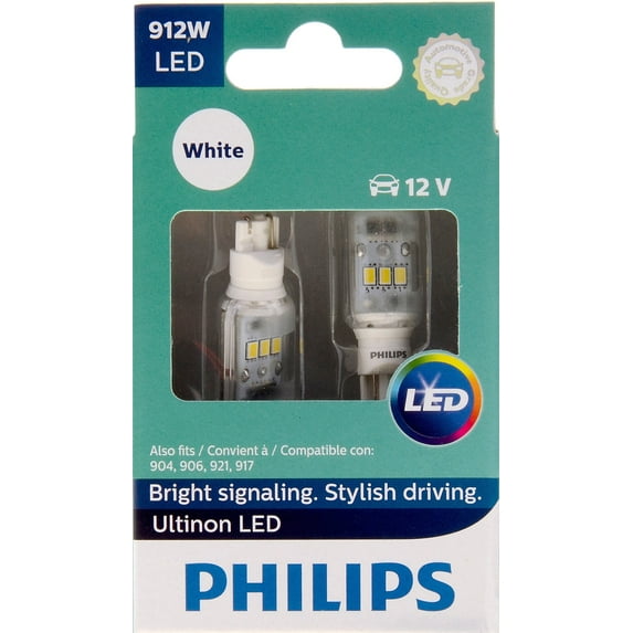 Philips Ultinon LED 912WLED, W2,1X9,5D, Plastic, Always Change In Pairs!