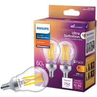 1PC Philips Ultra Definition Warm Glow A15 Candelabra Base LED Light Bulb