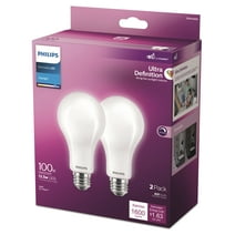 Philips Ultra Definition LED 100-Watt A21 Light Bulb, Frosted Daylight, Dimmable, E26 Medium Base (2-Pack)