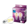 thumbnail image 1 of Philips Ultra Definition LED 60-Watt A19 Filament Light Bulb, Clear Daylight, Dimmable, E26 Medium Base (2-Pack), 1 of 10