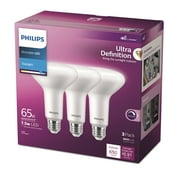 Philips Ultra Definition LED 65-Watt BR30 Indoor Downlight Floodlight Light Bulb, Frosted Daylight, Dimmable, E26 Medium Base 3-Pack