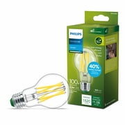 Philips Ultra Efficient LED 100-Watt A19 Light Bulb, Daylight, Clear, Dimmable, E26 Base (1-Pack)
