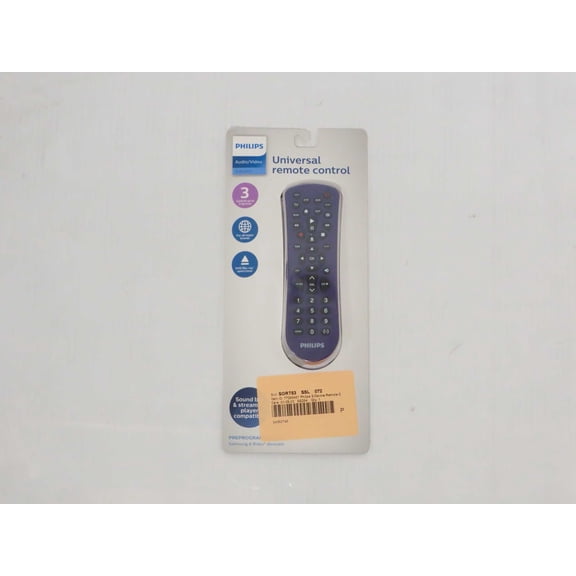 Philips Universal Remote Controls up to 3 Major Brand Devices - Purple