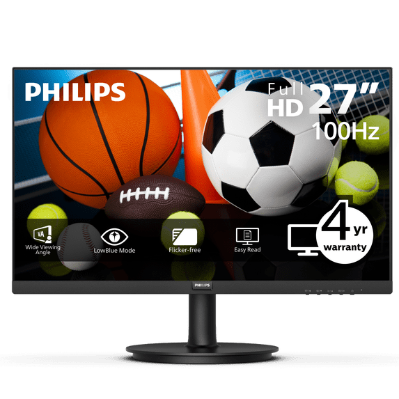 Philips V-line 271V8LBS 27" Class Full HD LED Monitor - 16:9 - Textured Black - 27" Viewable - Vertical Alignment (VA) - WLED Backlight - 1920 x 1080 - 16.7 Million Colors - Adaptive Sync - 250 Nit...