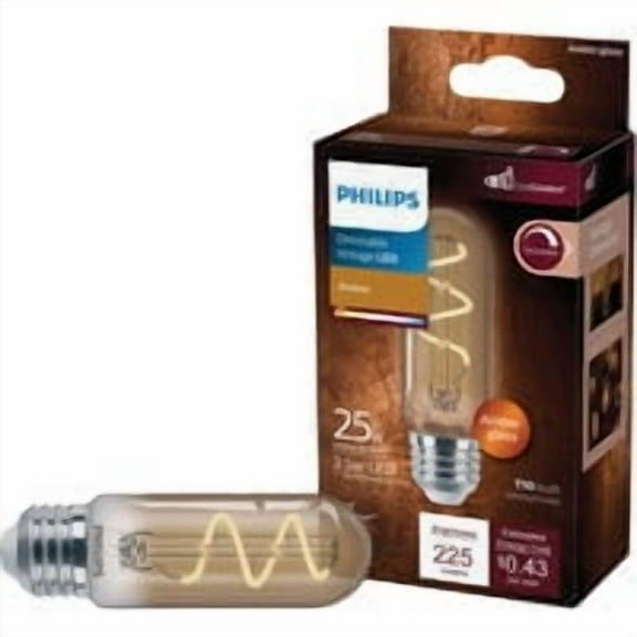 Philips Vintage 25W Equivalent Amber T10 Medium LED Decorative Light Bulb 565671