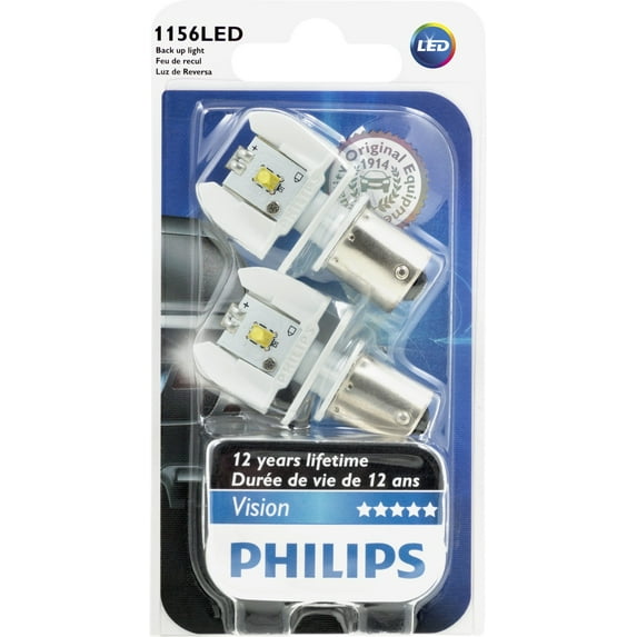 Philips Vision 1156W White LED Bulb, 2 Pack