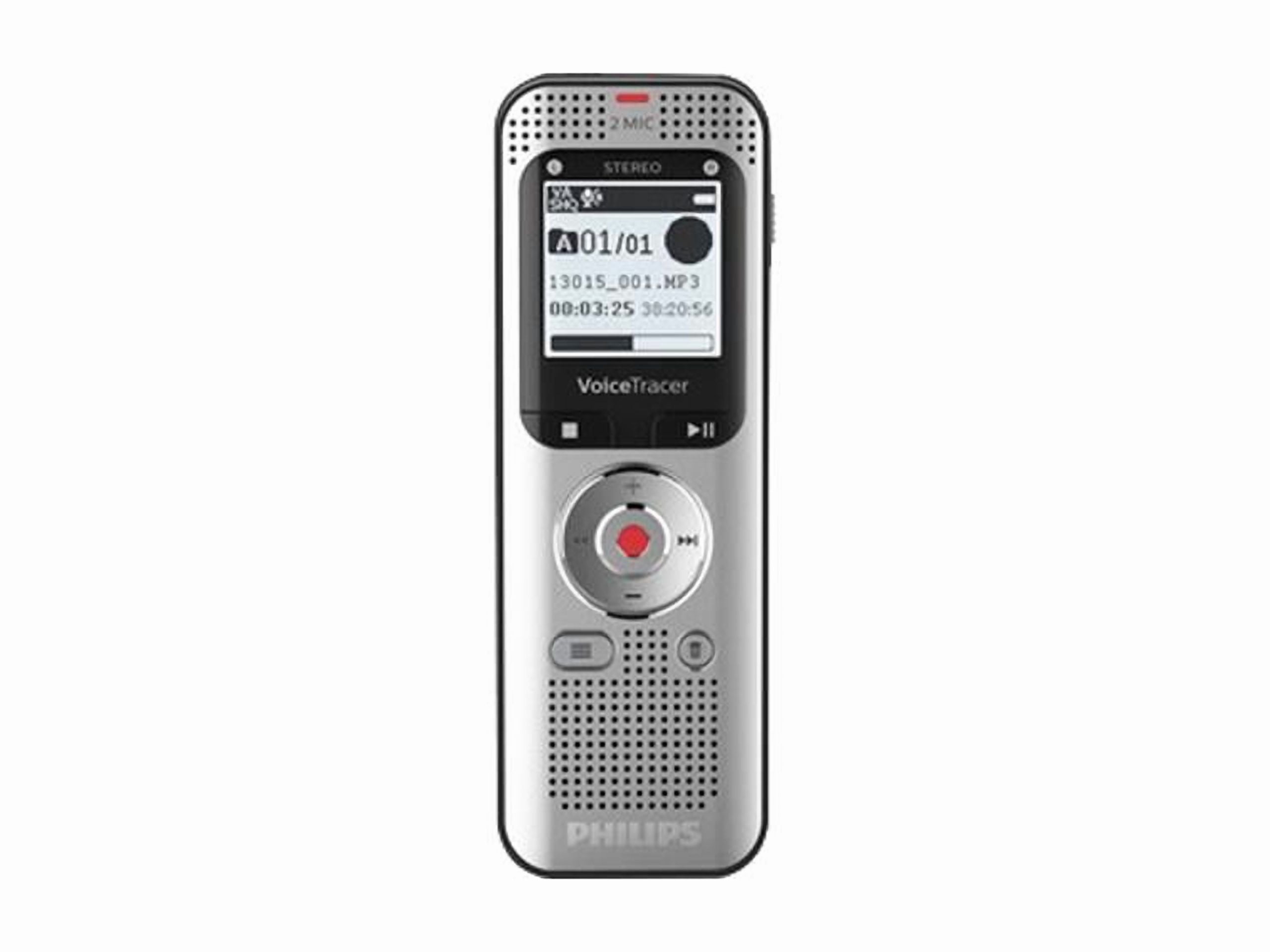 Philips Voice Tracer Audio Recorder 8 GBSD, microSD Supported - 1.3" LCD - MP3, WAV - Headphone - 2370 HourspeaceRecording Time - Portable