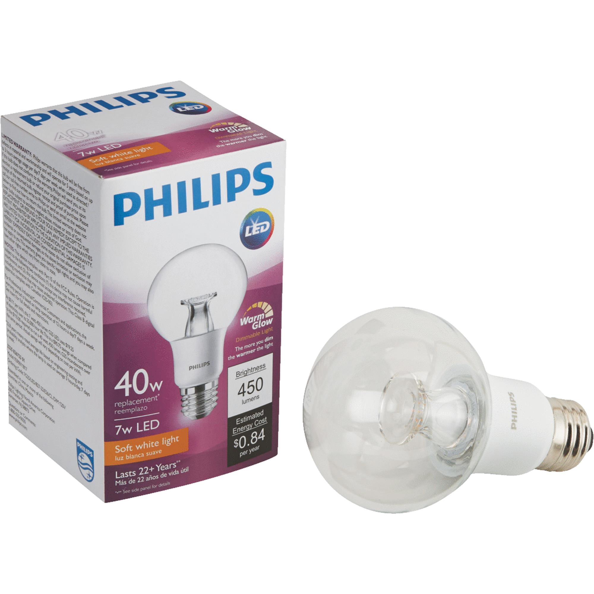 Philips WarmGlow 7W G25 LED 2700K Dimmable Globe light bulb
