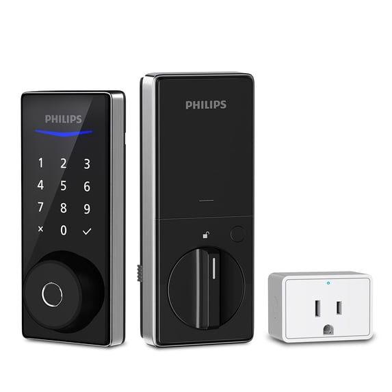 Philips WiFi Fingerprint Touchscreen Smart Door Lock Deadbolt, Satin Nickel Finish