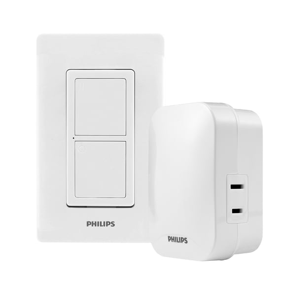 Philips Wireless on/off Switch with Remote, 1 Outlet, White - SPC1246AT/27