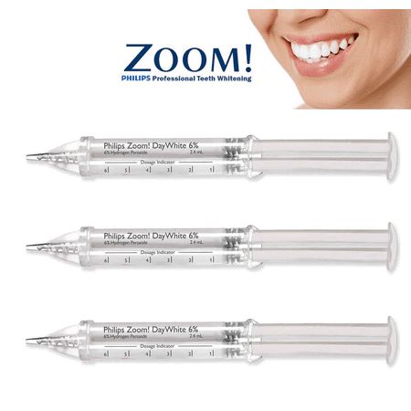Philips Zoom! DayWhite 6% Hydrogen Peroxide + ACP Whitening Gel Syringe 0.8oz Pack of 3