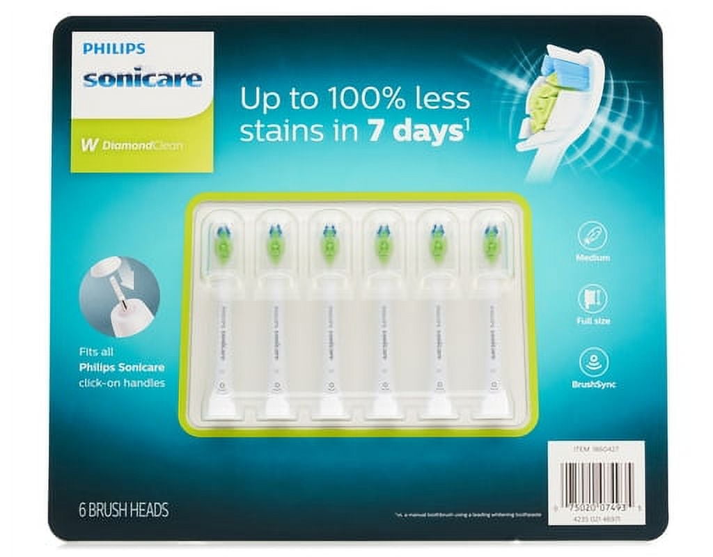 Philips sonicare w diamondclean 6 replacement brush heads hx6062/65