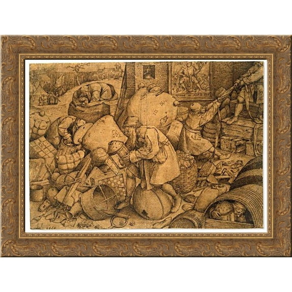 Philistine 24x18 Gold Ornate Wood Framed Canvas Art by Pieter Bruegel the Elder