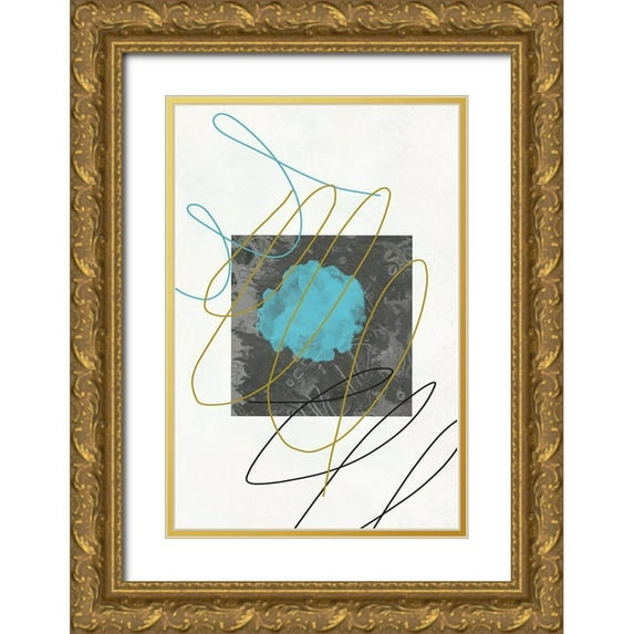 Phillip, Jamie 11x14 Gold Ornate Wood Framed with Double Matting Museum Art Print Titled - Lined Abstract