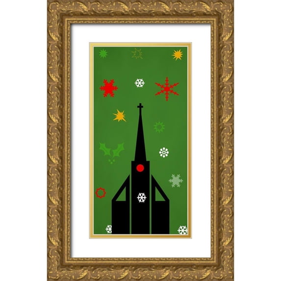 Phillip, Jamie 11x18 Gold Ornate Wood Framed with Double Matting Museum Art Print Titled - Church