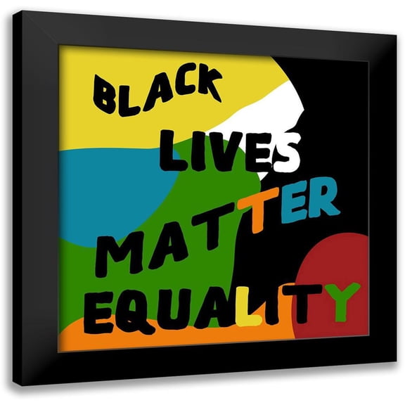 Phillip, Jamie 12x12 Black Modern Framed Museum Art Print Titled - BLM Equality