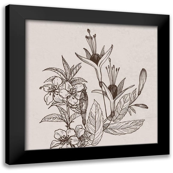 Phillip, Jamie 12x12 Black Modern Framed Museum Art Print Titled - Botanical Roots