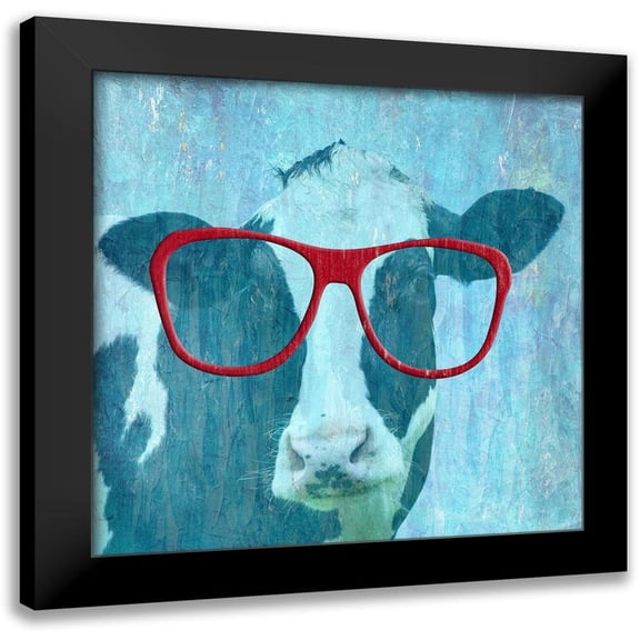 Phillip, Jamie 12x12 Black Modern Framed Museum Art Print Titled - Daisy Cow 2