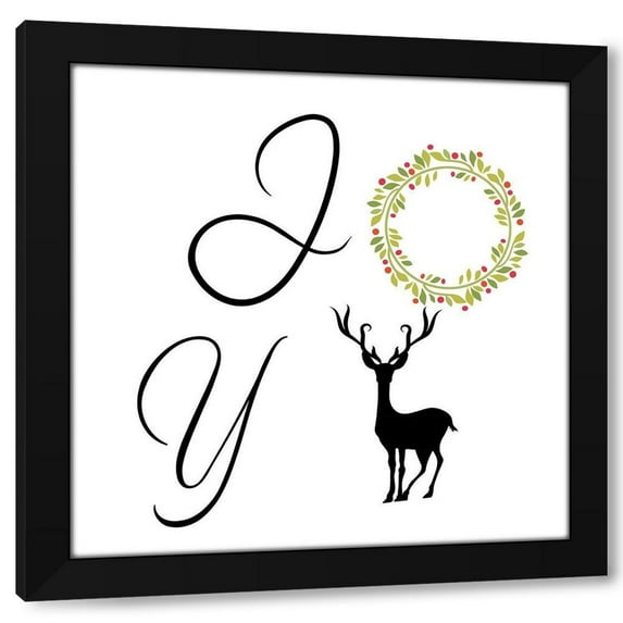 Jamie Phillip 12x12 Black Modern Wood Framed Wall Art Titled - Joy