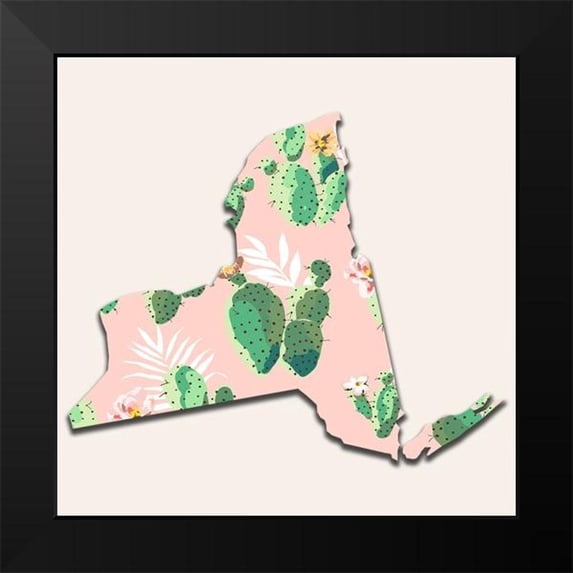Phillip, Jamie 12x12 Black Modern Framed Museum Art Print Titled - New York Map