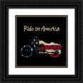 thumbnail image 1 of Phillip, Jamie 12x12 Black Ornate Wood Framed with Double Matting Museum Art Print Titled - American Ride, 1 of 4