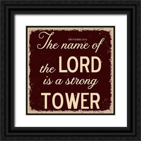 Phillip, Jamie 12x12 Black Ornate Wood Framed with Double Matting Museum Art Print Titled - Strong Tower