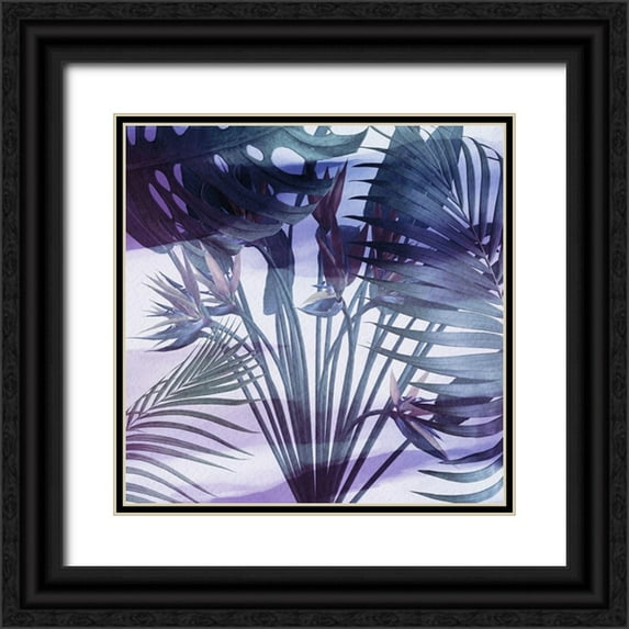 Phillip, Jamie 12x12 Black Ornate Wood Framed with Double Matting Museum Art Print Titled - Tropical Floral 11