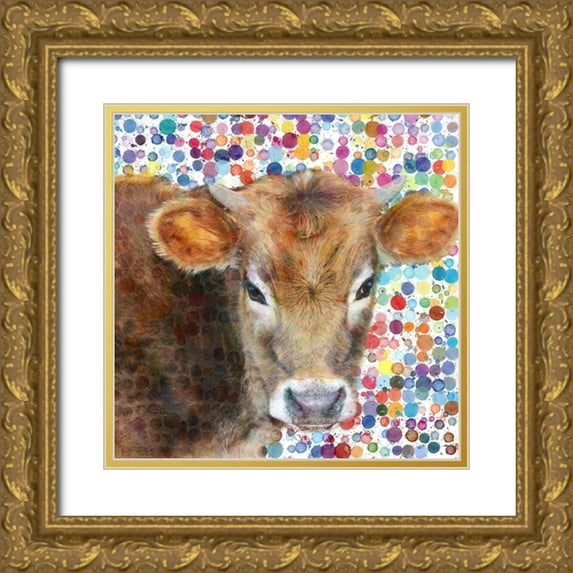 Phillip, Jamie 12x12 Gold Ornate Wood Framed with Double Matting Museum Art Print Titled - Colors Of Moo