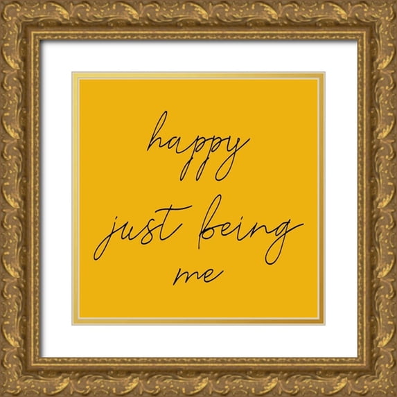 Phillip, Jamie 12x12 Gold Ornate Wood Framed with Double Matting Museum Art Print Titled - Happy