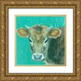 thumbnail image 1 of Phillip, Jamie 12x12 Gold Ornate Wood Framed with Double Matting Museum Art Print Titled - Hello Moo, 1 of 4