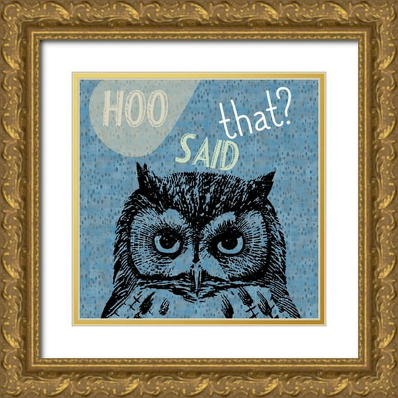 Phillip, Jamie 12x12 Gold Ornate Wood Framed with Double Matting Museum Art Print Titled - Owl