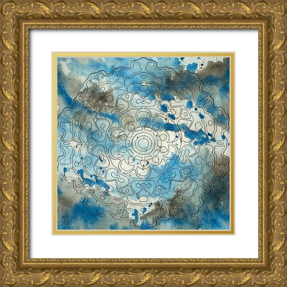 Phillip, Jamie 12x12 Gold Ornate Wood Framed with Double Matting Museum Art Print Titled - Watercolor Pattern