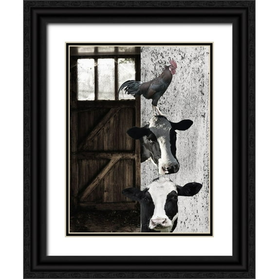Phillip, Jamie 12x14 Black Ornate Wood Framed with Double Matting Museum Art Print Titled - Happy Farm