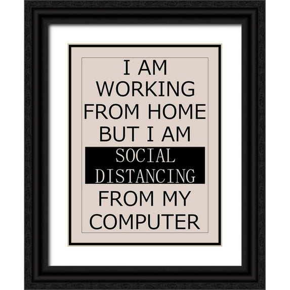 Phillip, Jamie 12x14 Black Ornate Wood Framed with Double Matting Museum Art Print Titled - Social Distancing