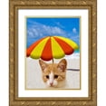 thumbnail image 1 of Phillip, Jamie 12x14 Gold Ornate Wood Framed with Double Matting Museum Art Print Titled - Beach Cat, 1 of 4