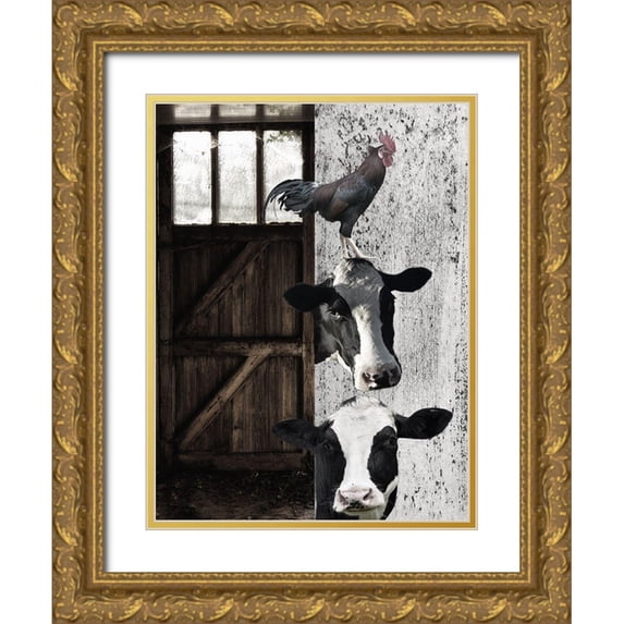 Phillip, Jamie 12x14 Gold Ornate Wood Framed with Double Matting Museum Art Print Titled - Happy Farm