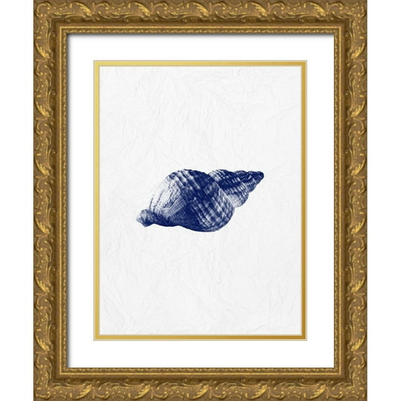 Phillip, Jamie 12x14 Gold Ornate Wood Framed with Double Matting Museum Art Print Titled - Indigo Shell 2