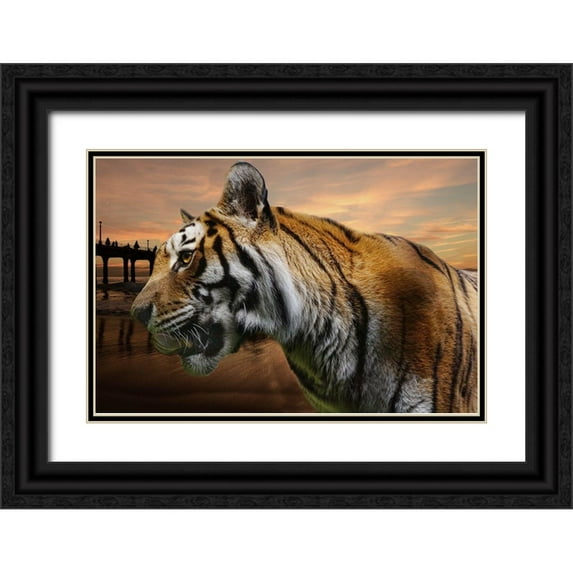 Phillip, Jamie 14x11 Black Ornate Wood Framed with Double Matting Museum Art Print Titled - Tiger Bay