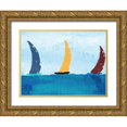 thumbnail image 1 of Phillip, Jamie 14x12 Gold Ornate Wood Framed with Double Matting Museum Art Print Titled - Sail Boats, 1 of 4