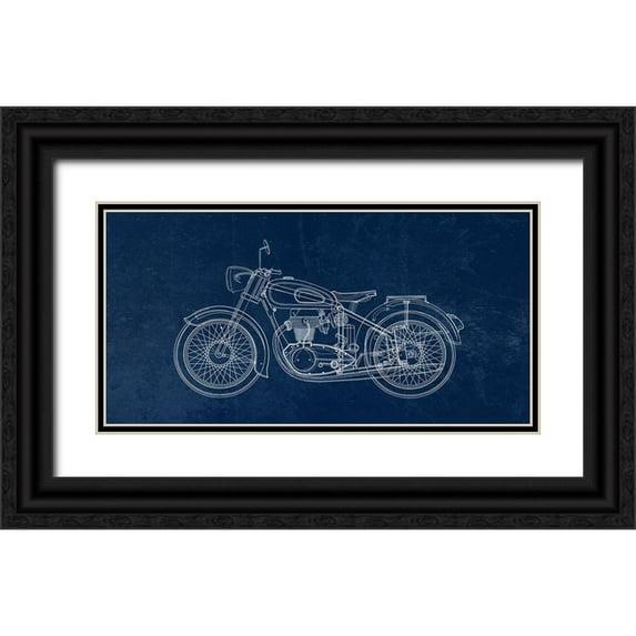 Phillip, Jamie 14x9 Black Ornate Wood Framed with Double Matting Museum Art Print Titled - Blue Print