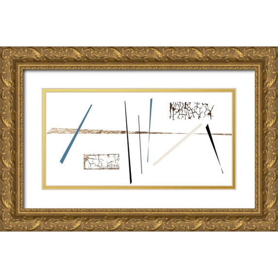 Phillip, Jamie 14x9 Gold Ornate Wood Framed with Double Matting Museum Art Print Titled - Clean Line Abstract