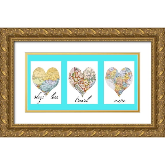 Phillip, Jamie 14x9 Gold Ornate Wood Framed with Double Matting Museum Art Print Titled - Love Map